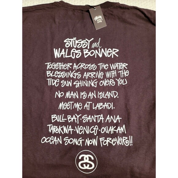 NEW Stüssy x Wales Bonner Ocean Song T-Shirt Brown XXL - Picture 1 of 8